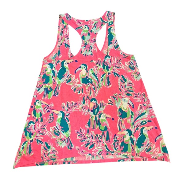 Lilly Pulitzer Pink Pima Cotton Toucan Tank Top Size Small - Picture 6 of 8